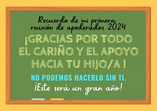 Mensaje de agradecimiento para PADRES post reunión de apoderados